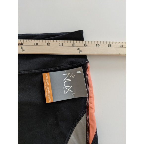 Nux Pull-On Capri Yoga Leggings S Workout Training Black/Orange - Picture 12 of 14